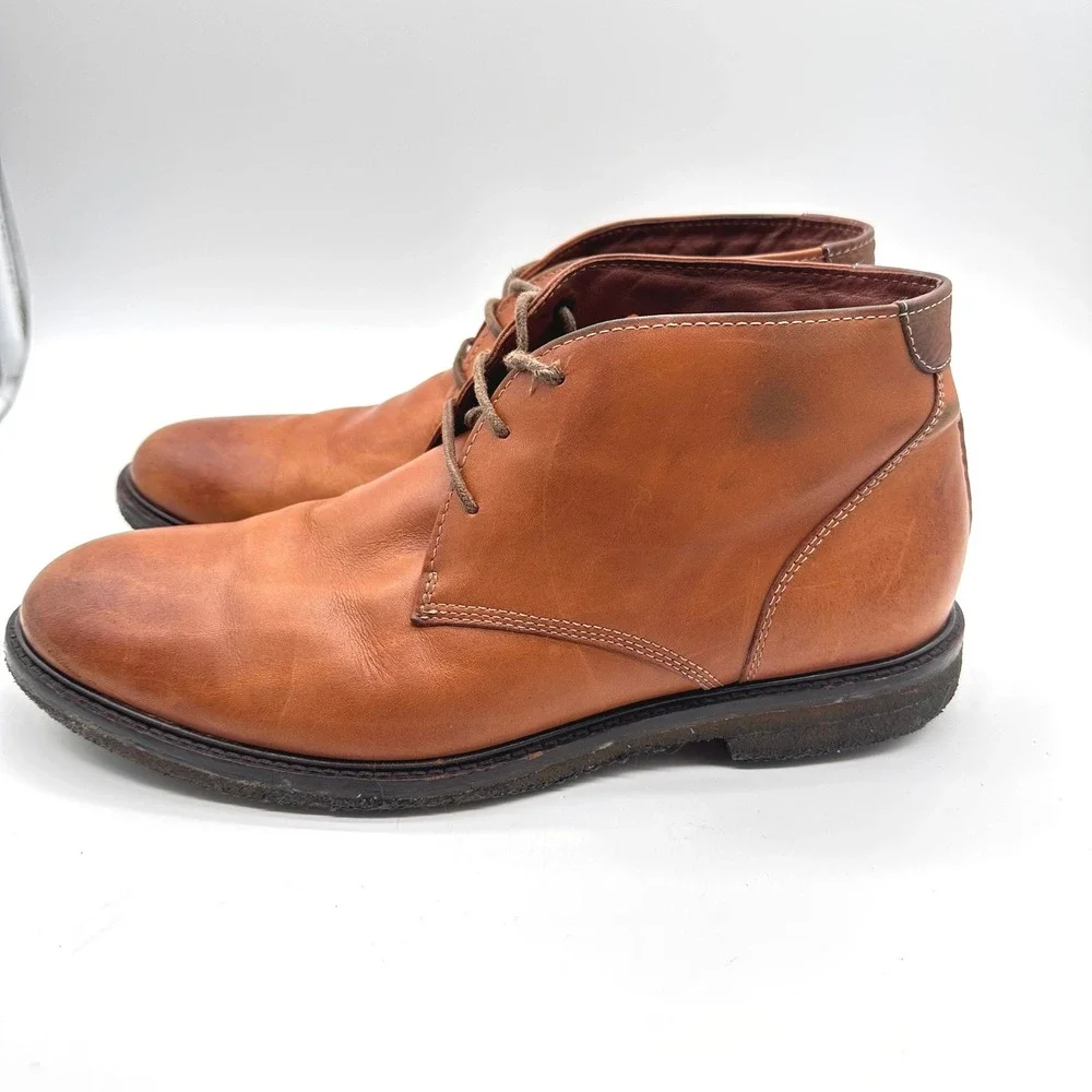 Johnston & Murphy Mens Tan Leather Copeland Chukka Brown Ankle Boots 9M